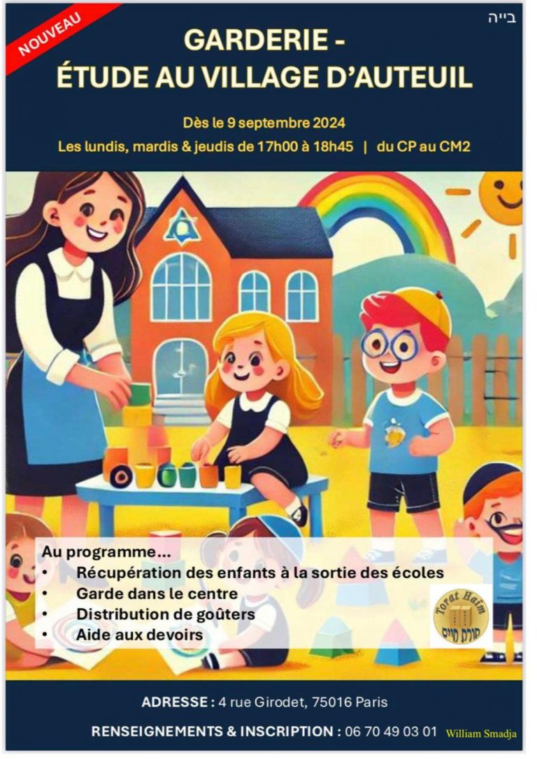 GARDERIE – ETUDE AU VILLAGE D’AUTEUIL
